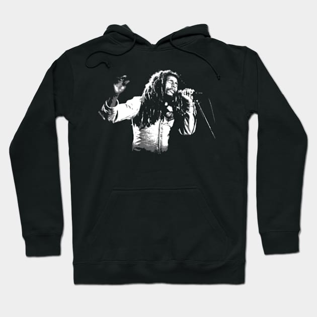 bob  marley vintage design black and white Hoodie by jerrysanji